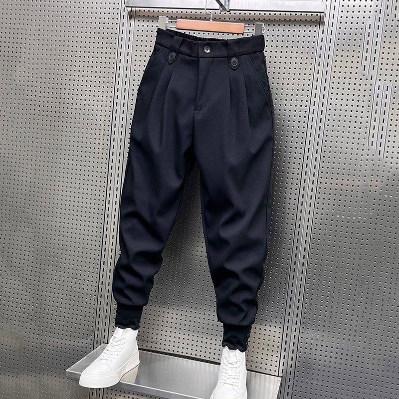 Fynn | Schwarze Plissee-Haremshose - men pants - Schwarz / M