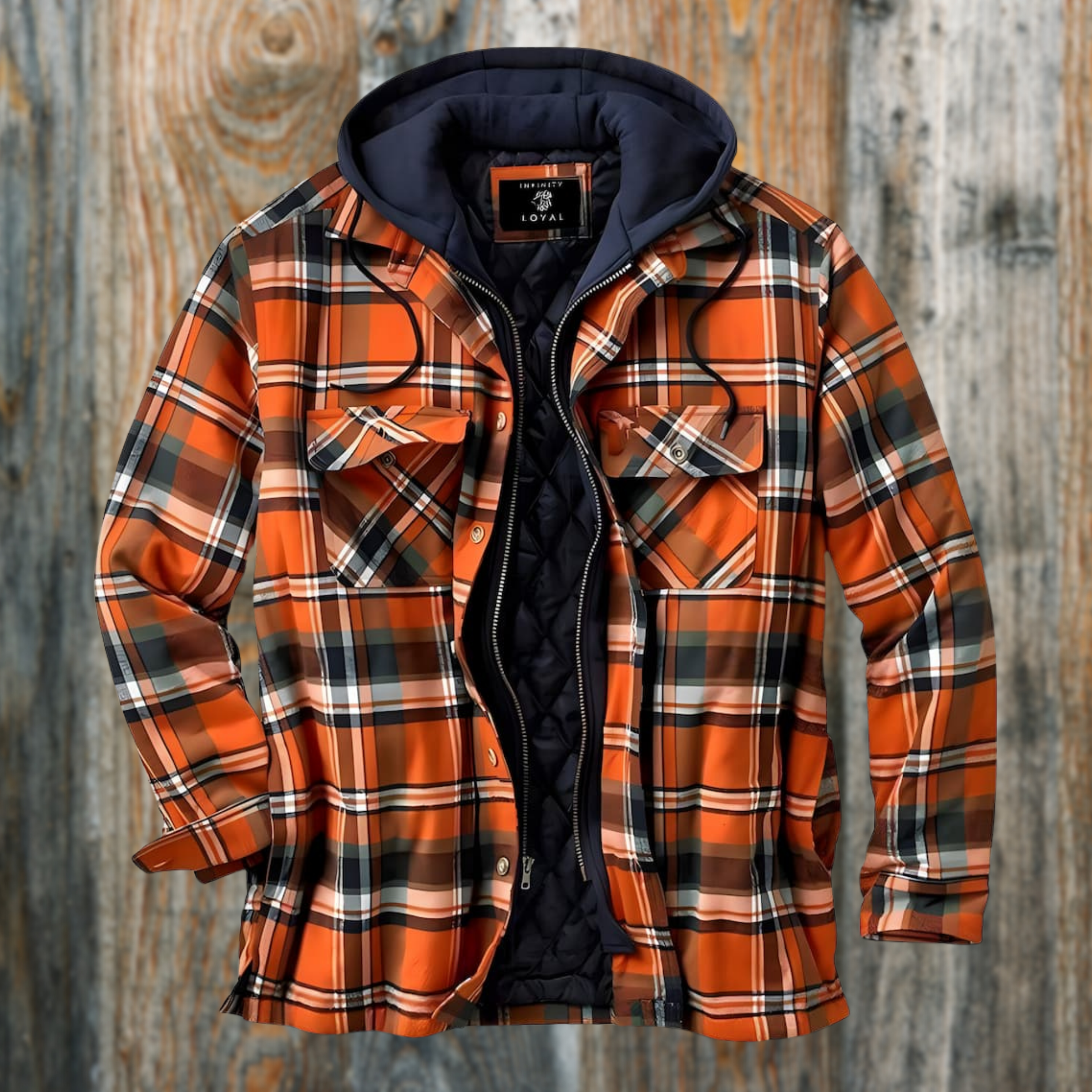 Henrik™ | Gefütterte Holzfällerjacke - Orange / S