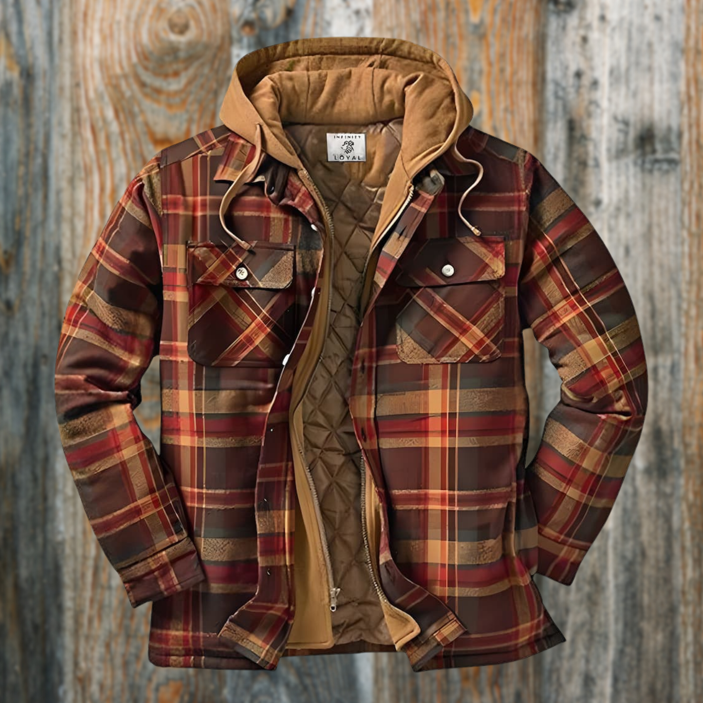 Henrik™ | Gefütterte Holzfällerjacke - Braun / S