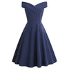 Vintage A-Linien Midi-Kleid mit Off-Shoulder-Design für Damen