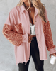 Leslie | Langärmelige Jacke mit kontrastierenden Pailletten - Jacket - Rosa / S