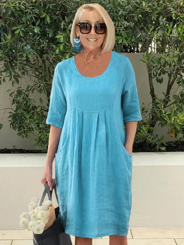 Yamileth | stylisches Baumwollkleid mit Seitentaschen