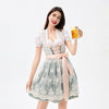Grünes Oktoberfest Dirndl mit Bluse und Spitzen-Schürze