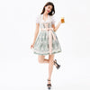 Grünes Oktoberfest Dirndl mit Bluse und Spitzen-Schürze