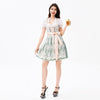 Grünes Oktoberfest Dirndl mit Bluse und Spitzen-Schürze