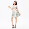 Grünes Oktoberfest Dirndl mit Bluse und Spitzen-Schürze