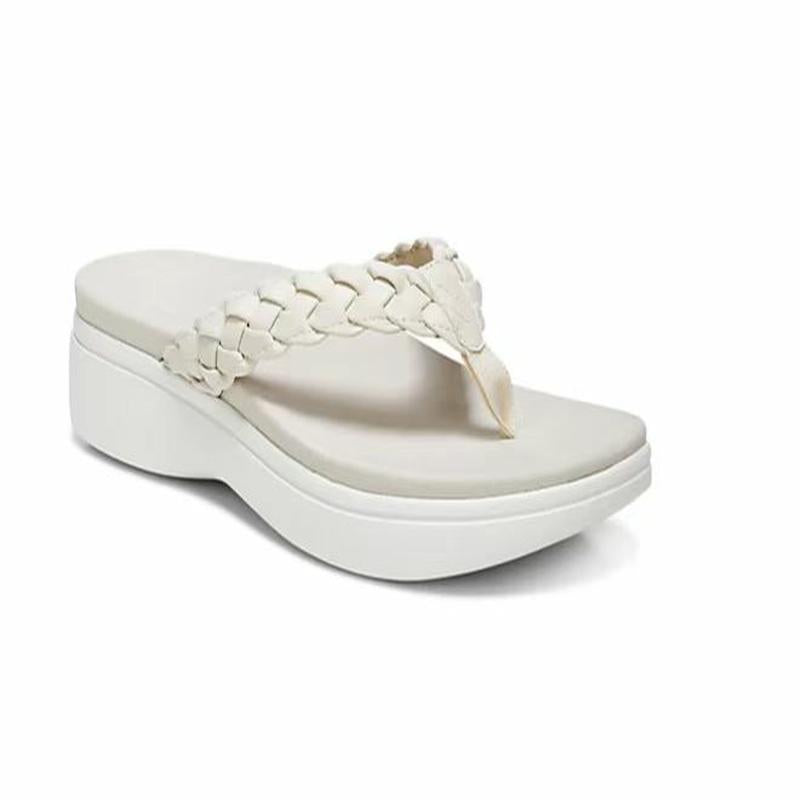 Sofi | Flip-Flops mit Keilabsatz und geflochtenem Riemen