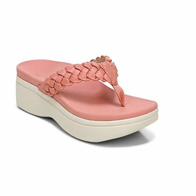 Sofi | Flip-Flops mit Keilabsatz und geflochtenem Riemen
