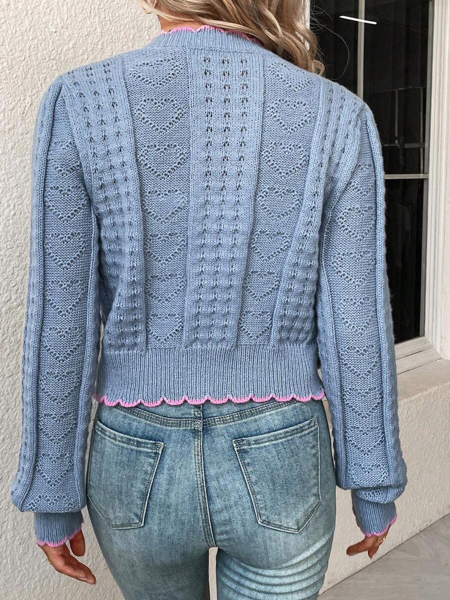 Fena | Damenstrickjacke mit kontrastierenden Bündchen
