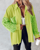 Leslie | Langärmelige Jacke mit kontrastierenden Pailletten - Jacket - Gelb-Grün / S