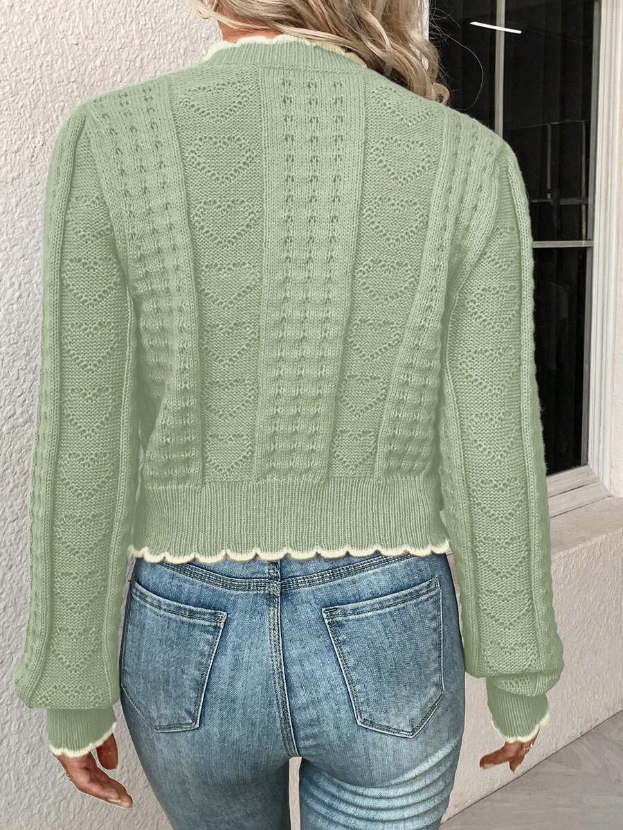 Fena | Damenstrickjacke mit kontrastierenden Bündchen