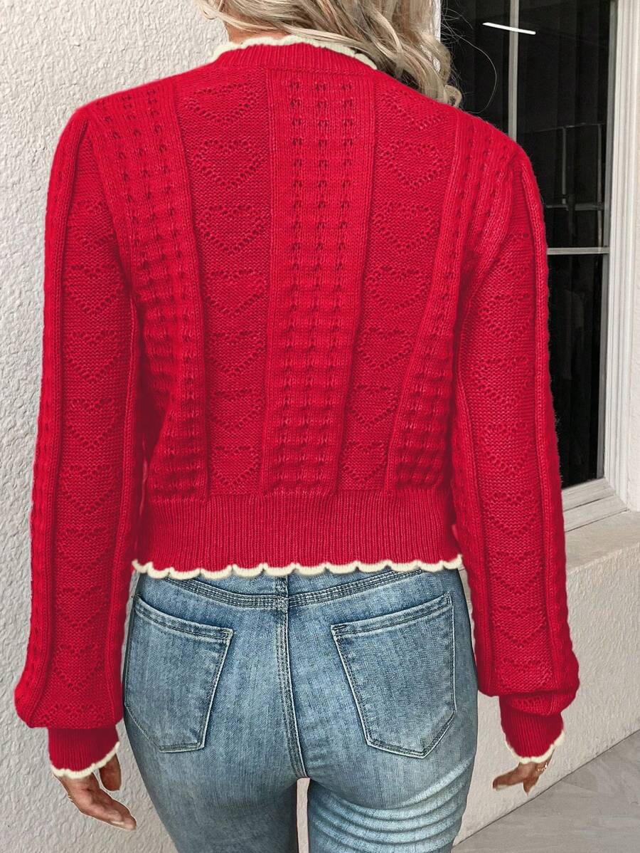 Fena | Damenstrickjacke mit kontrastierenden Bündchen