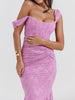 Charleigh | blaues Kleid mit floralem Glockenblumen-Design