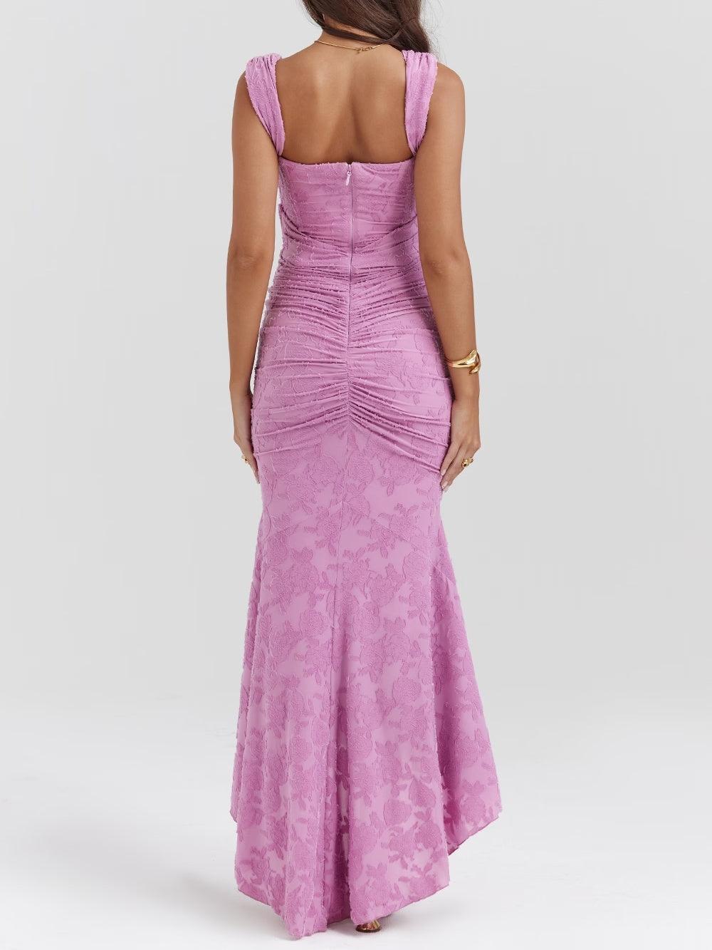 Charleigh | blaues Kleid mit floralem Glockenblumen-Design