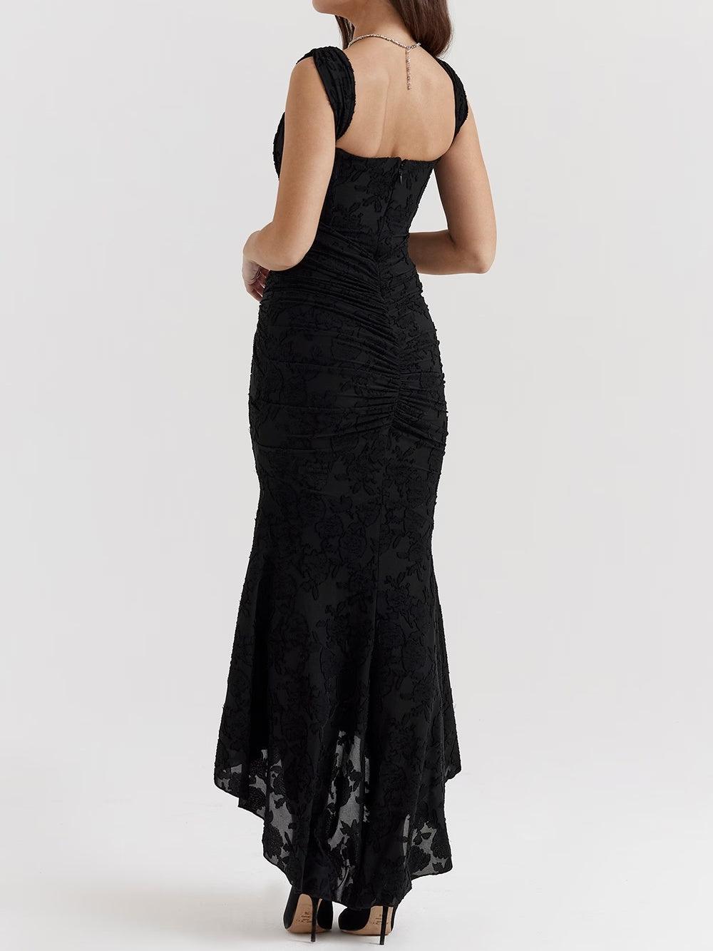 Charleigh | blaues Kleid mit floralem Glockenblumen-Design