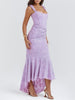 Charleigh | blaues Kleid mit floralem Glockenblumen-Design