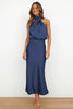 Rochelle | Feminines Satin-Kleid mit Neckholder-Ausschnitt