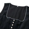 Oktoberfest Damen Dirndl Kleid in Schwarz und Silber mit Schürze