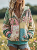 Florina | Kapuzenjacke mit Blumen- und Karomuster