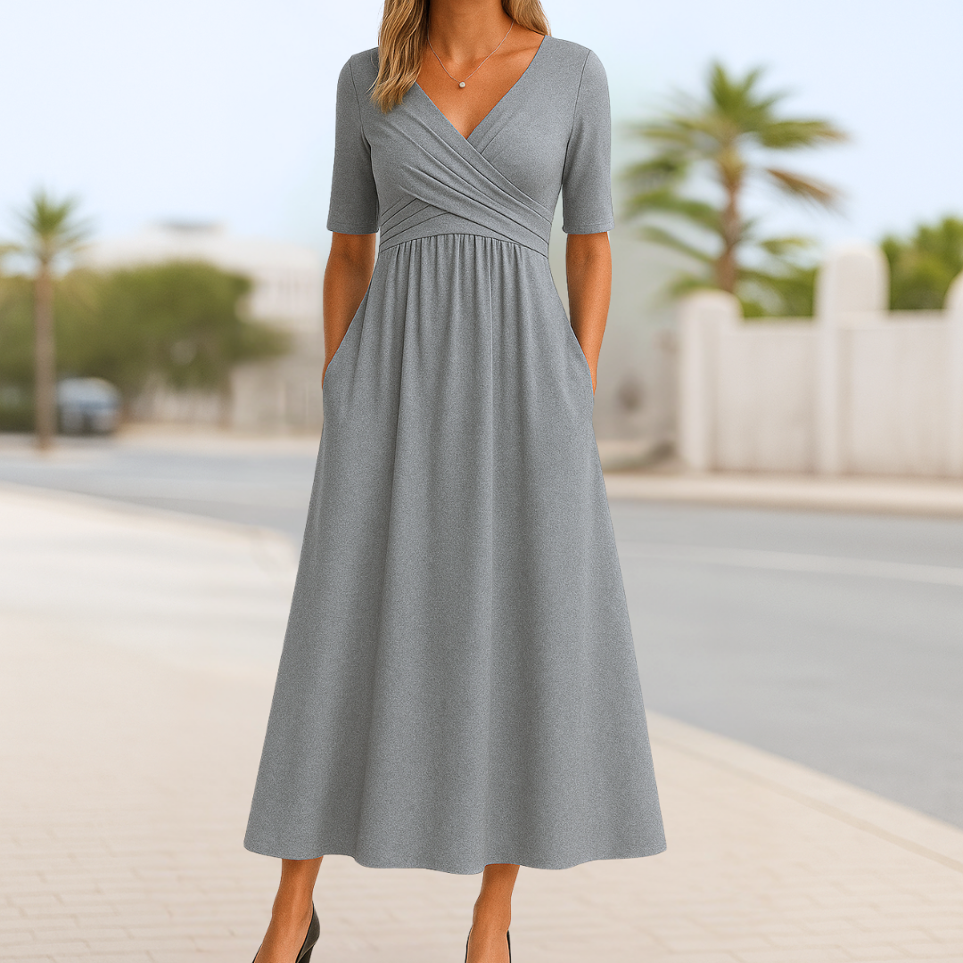 Monica | Wickelkleid mit kurzen Ärmeln