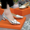 Sabri | Glänzende Chunky Heels mit spitzer Zehe