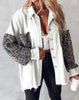 Leslie | Langärmelige Jacke mit kontrastierenden Pailletten - Jacket - Weiß / S