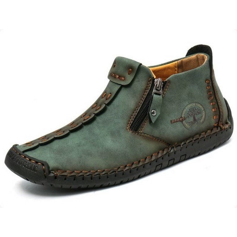 Ruflo | Herrenschuhe aus Leder mit Reißverschluss und Nähten