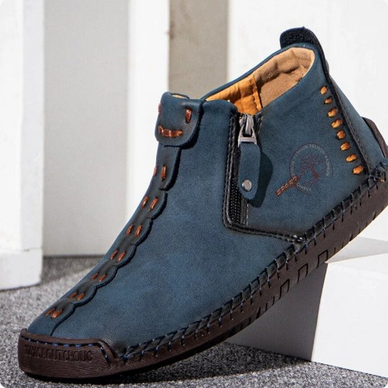 Ruflo | Herrenschuhe aus Leder mit Reißverschluss und Nähten