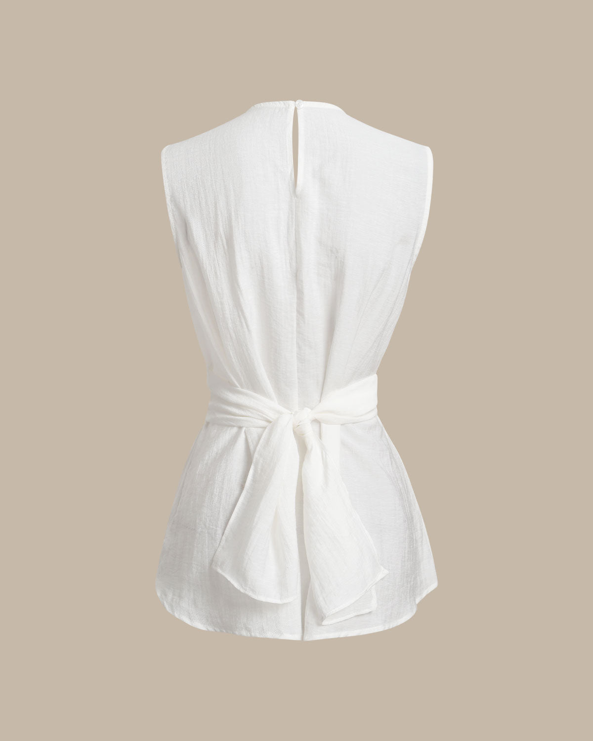 Elea | Weißes Tanktop mit Rückenschleife