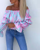 Lia | Bunt bedrucktes One-Shoulder-Freizeittop für Damen