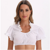 Oktoberfest Crop-Bluse mit Rüschen für Damen