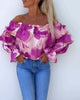 Lia | Bunt bedrucktes One-Shoulder-Freizeittop für Damen