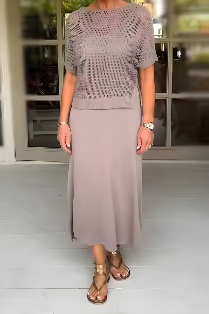 Genevieve | elegantes Sommerkleid mit gestricktem Oberteil