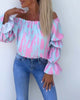 Lia | Bunt bedrucktes One-Shoulder-Freizeittop für Damen