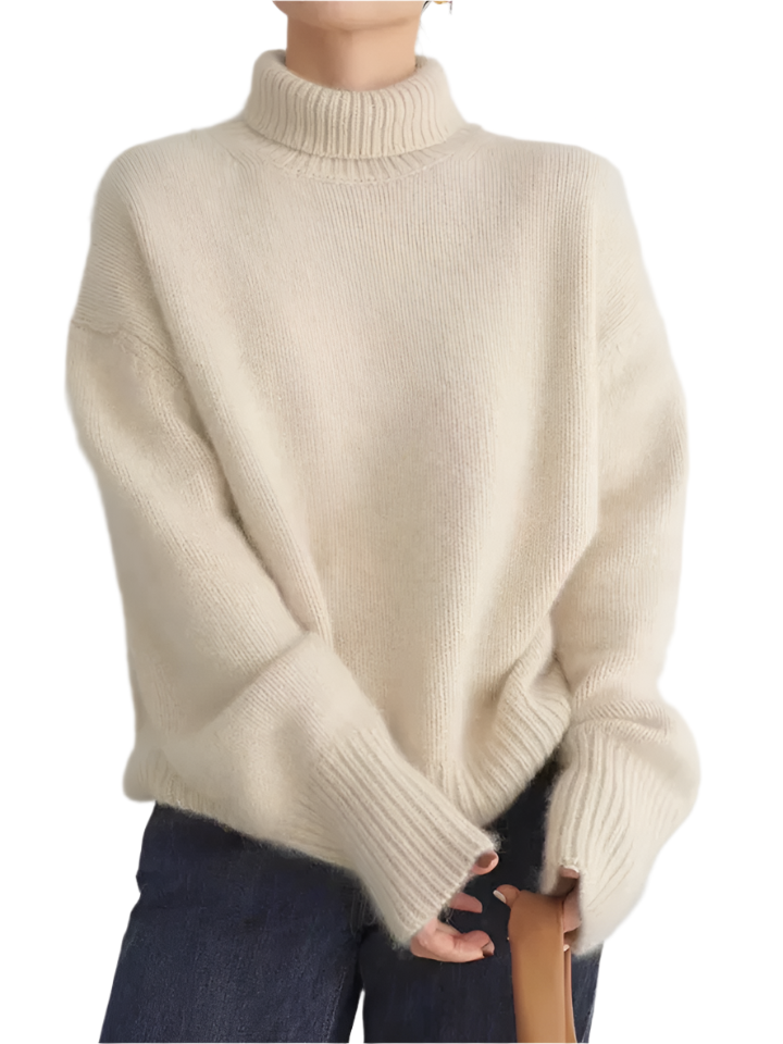 Vivien | Klassischer Rollkragenpullover - Sweater - Beige / S