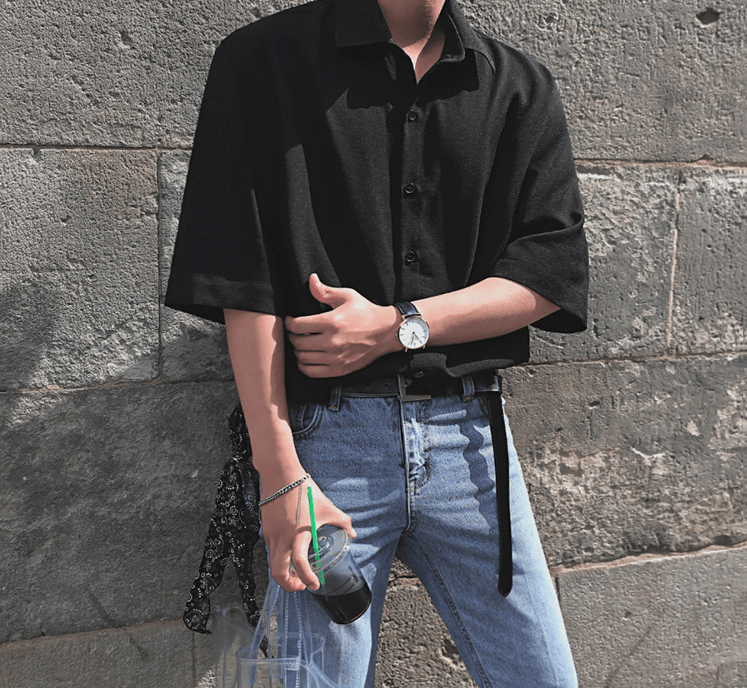 Hadrien | Halbarm-Hemd im Minimalistischen Stil