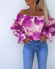 Lia | Bunt bedrucktes One-Shoulder-Freizeittop für Damen