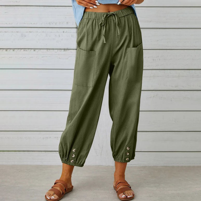 Bela | Haremshose mit Kordelzug-Taille und Taschen