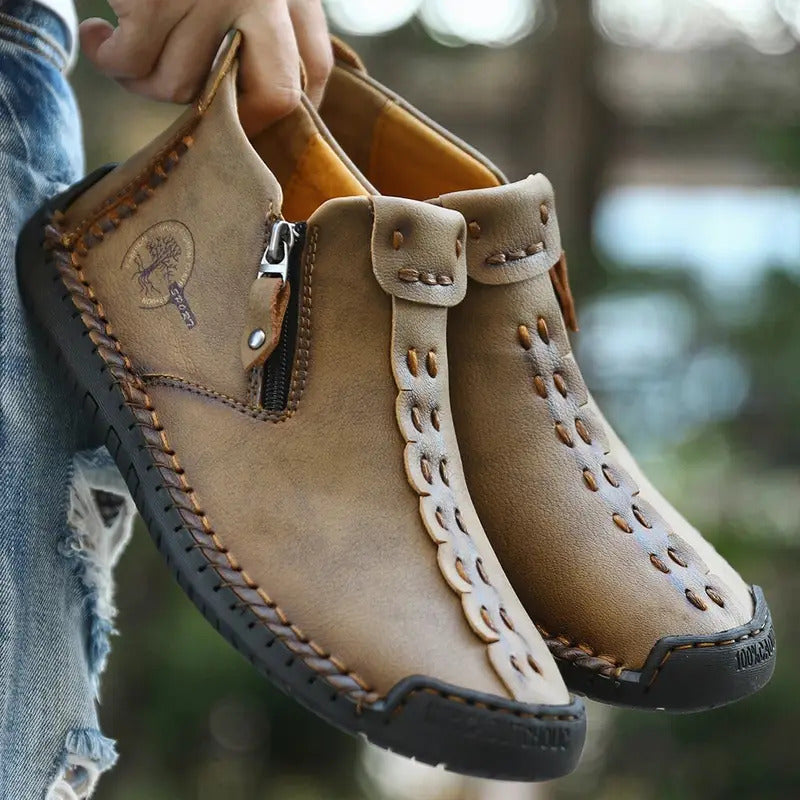 Ruflo | Herrenschuhe aus Leder mit Reißverschluss und Nähten