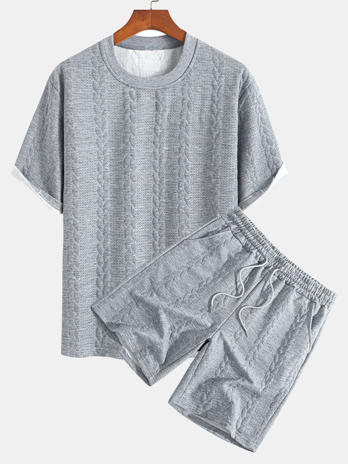 Rudy | Lässiges Relax Fit T-Shirt mit Twist-Jacquard-Shorts