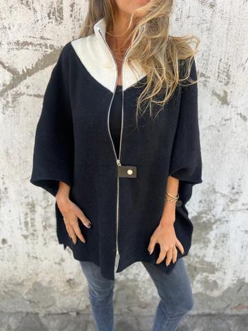 Mika | Lässige Jacke mit hohem Kragen - Jacket - Weiß / S