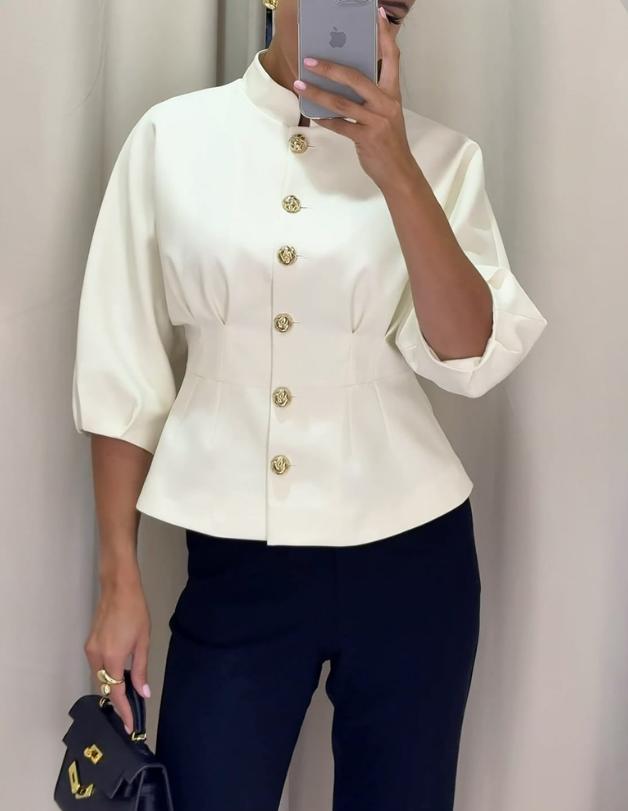 Eva™ | Elegantes Hemd mit Stehkragen