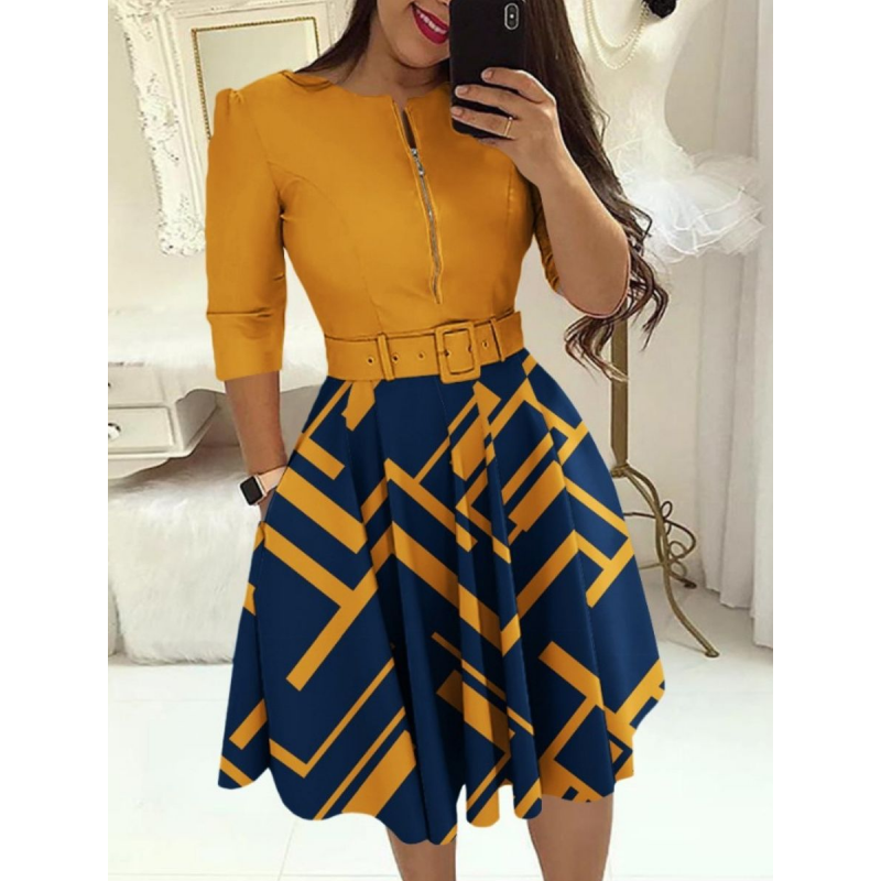 Gesa | Elegante Kleid mit langen Ärmeln und Gürtel