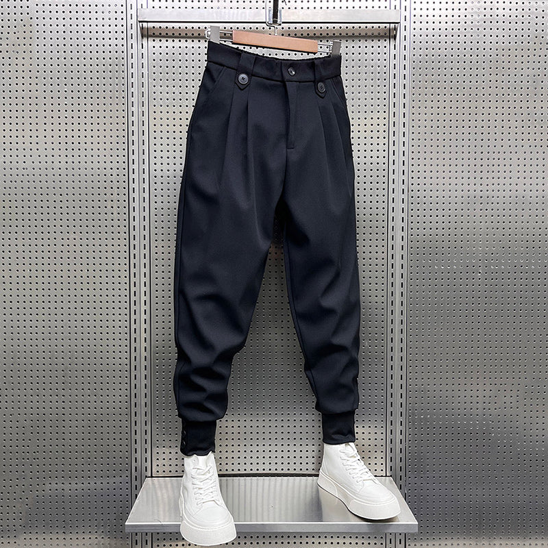 Fynn | Schwarze Plissee-Haremshose - men pants - Schwarz / M