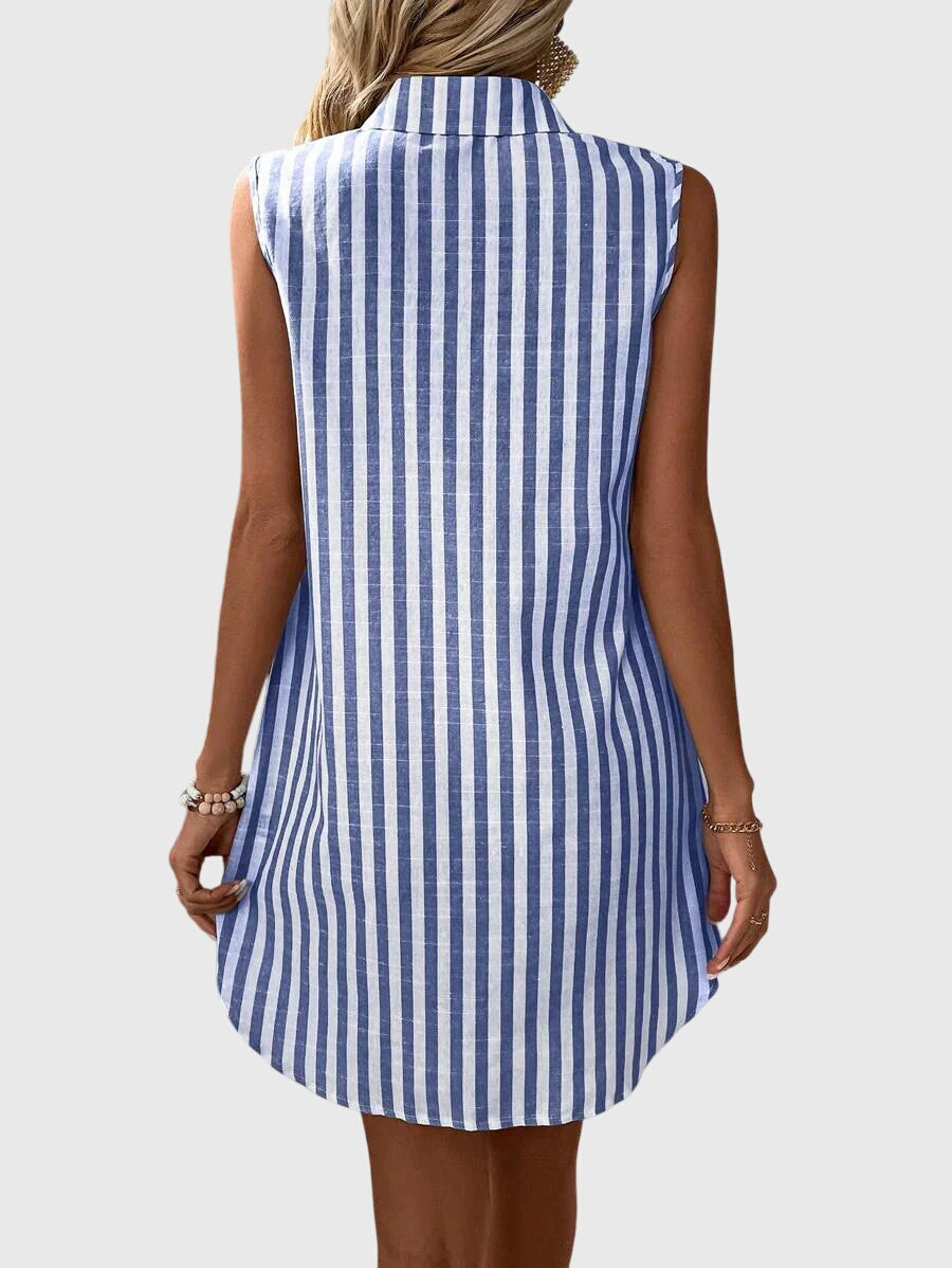 Moll | Lässiges gestreiftes Mini-Hemdkleid