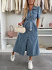 Luna | stilvolles Maxi-Jeanskleid mit langen Ärmeln für Damen