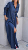 Ada | Stylisches Denim-Kleid mit Klappen und langen Ärmeln