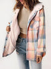 Grace™ | Plaid Jacke Langarm Schnalle Wolle mit Kapuze