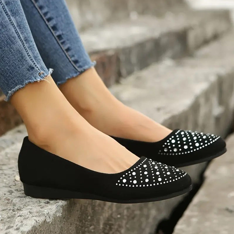 Soli | Orthopädische flache Puppenschuhe für Frauen mit Kristall