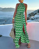 Roana | Neckholder-Maxikleid mit oberschenkelhohem Schlitz